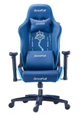 cdkoffers.com, AutoFull Gaming Chair Blue PU Leather Racing Style Computer Chair, Lumbar Support E-Sports Swivel Chair, AF078NPU Indigo
