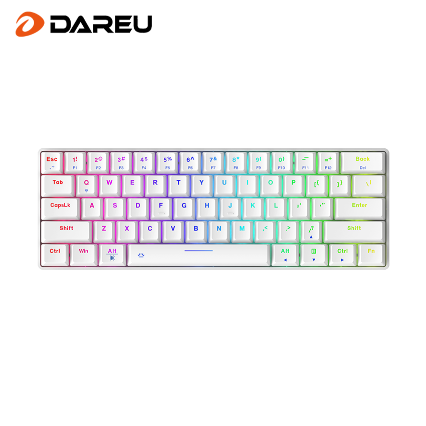 Dareu EK861 Tri-mode Connection 100% Hotswap 61 Key ABS Keycap RGB LED Backlit Mechanical Keyboard with 1900mAh Built-in Battery